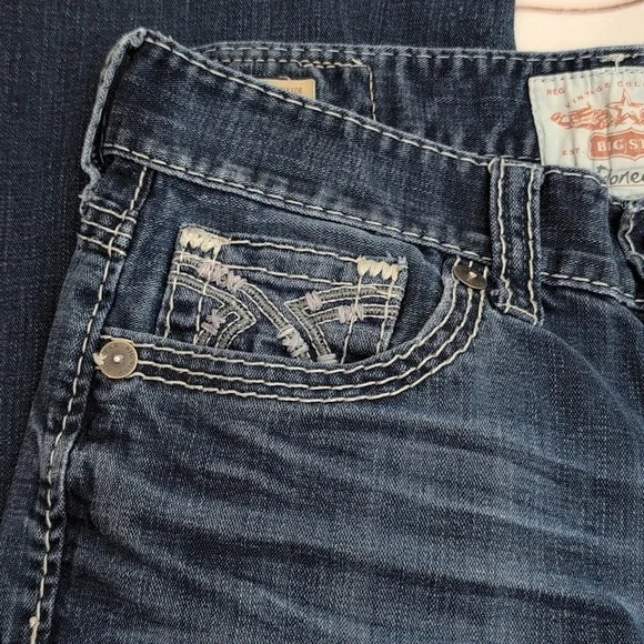 Mens Big Star Pioneer Bootcut 32R Sexy Denim Jeans Medium Wash No Distressing